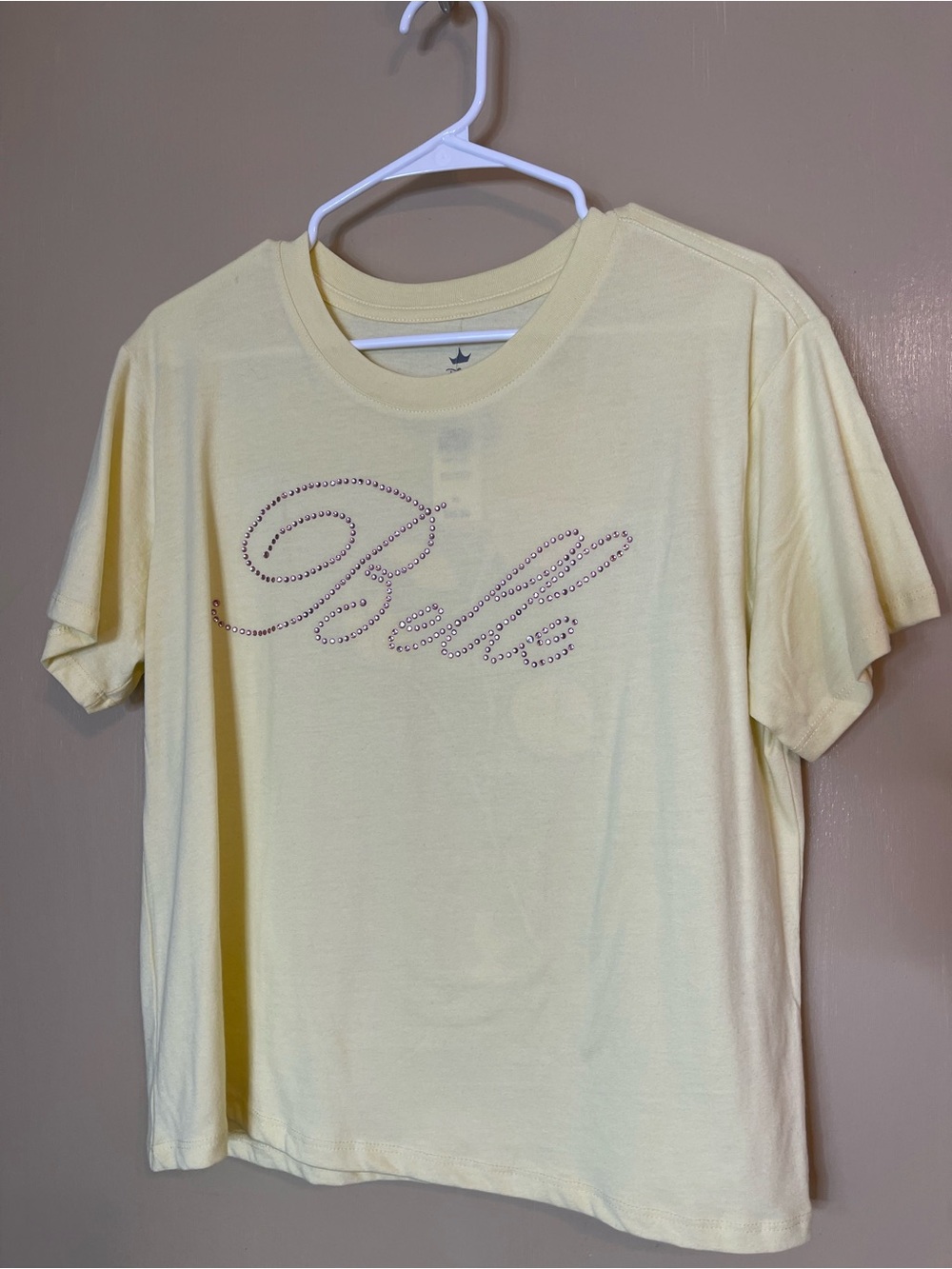 Disney Belle Rhinestone cropped shirt